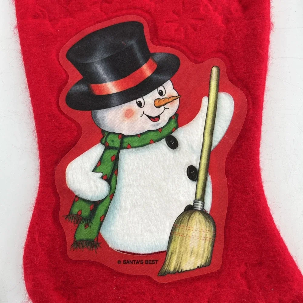 7 Felt 80s Christmas Stockings Morehead Santas Best Puppy Kitten Snowman Teddy‎